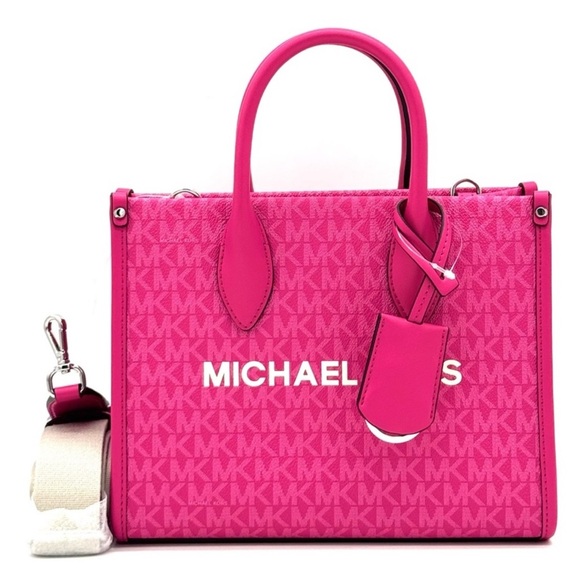 Michael Kors Mirella Small Signature Logo Crossbody Bag Dragonfruit - Picture 1 of 10